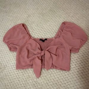 Haute Monde - pink crop top - size: S